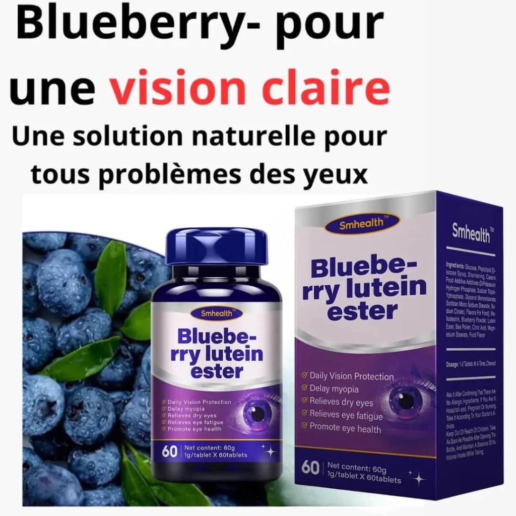 Blueberry Lutein Ester – Soin Complet des Yeux pour une Vue Claire, Confortable et Protégée Naturellement ! - BOUTIQUE SN