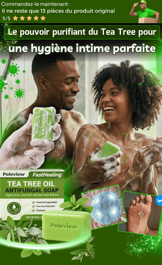 Savon Naturel à l’Huile d’Arbre à Thé – Nettoyage Antibactérien Visible en 3 Jours